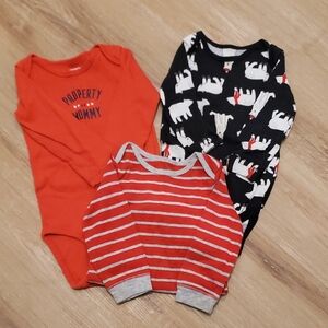 3pc Long sleeve onesie bundle ~ Sz 18 mos